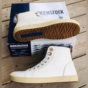 Birkenstock Bartlett White Leather Men’s US 11 Hightop Sneakers Minimalist New